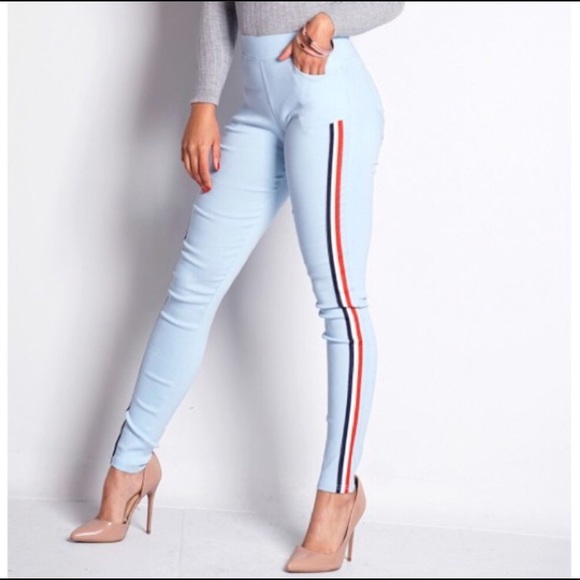 Casual Blue Side Panel Jeggins!🌸👖👠 - Picture 2 of 3